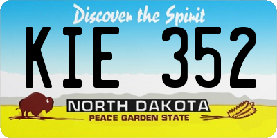 ND license plate KIE352
