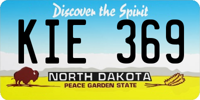 ND license plate KIE369