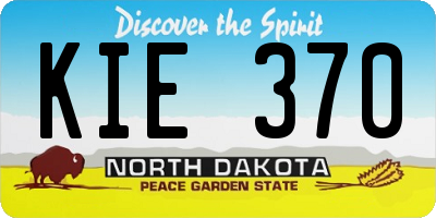 ND license plate KIE370