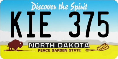 ND license plate KIE375