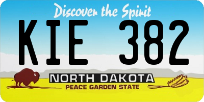 ND license plate KIE382