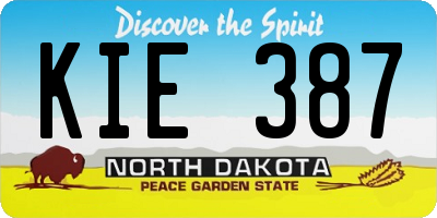 ND license plate KIE387