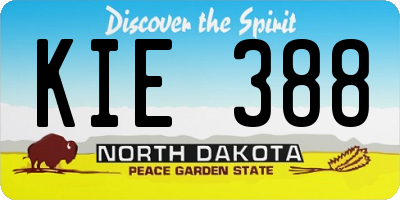 ND license plate KIE388