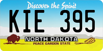 ND license plate KIE395
