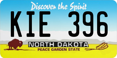 ND license plate KIE396