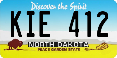 ND license plate KIE412