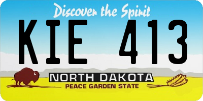 ND license plate KIE413