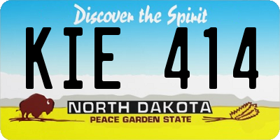 ND license plate KIE414