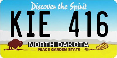 ND license plate KIE416