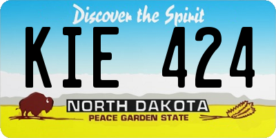 ND license plate KIE424