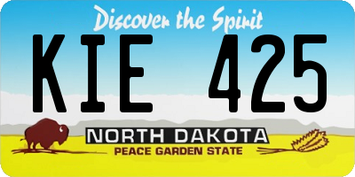 ND license plate KIE425
