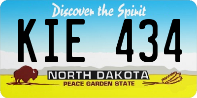 ND license plate KIE434