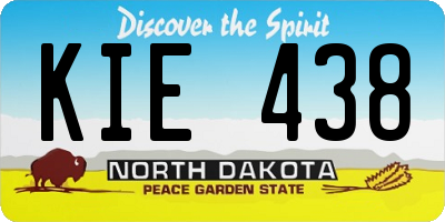 ND license plate KIE438