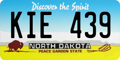 ND license plate KIE439