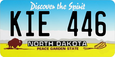 ND license plate KIE446