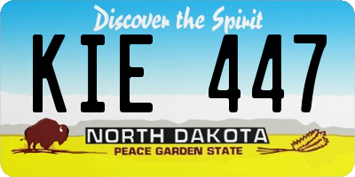 ND license plate KIE447