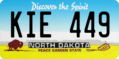 ND license plate KIE449