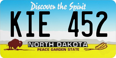 ND license plate KIE452