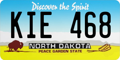 ND license plate KIE468