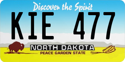 ND license plate KIE477