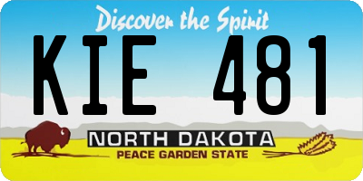 ND license plate KIE481