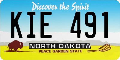 ND license plate KIE491