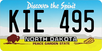 ND license plate KIE495