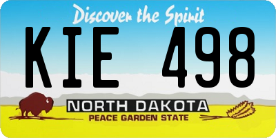 ND license plate KIE498