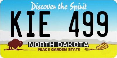 ND license plate KIE499