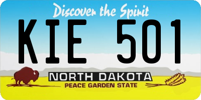 ND license plate KIE501