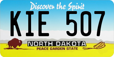 ND license plate KIE507