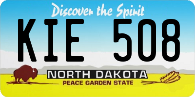 ND license plate KIE508