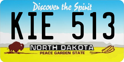 ND license plate KIE513