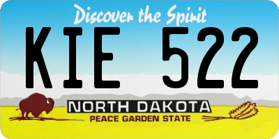 ND license plate KIE522