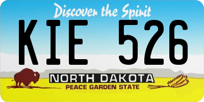 ND license plate KIE526