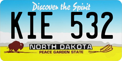 ND license plate KIE532