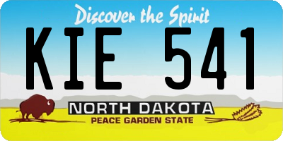 ND license plate KIE541