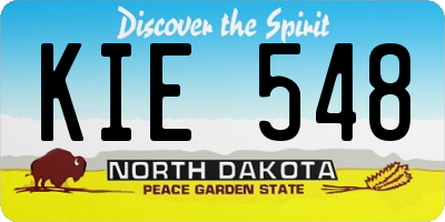 ND license plate KIE548