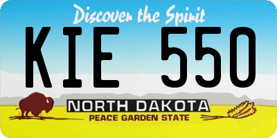 ND license plate KIE550