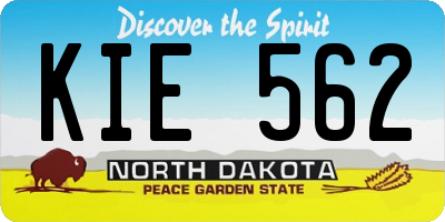 ND license plate KIE562