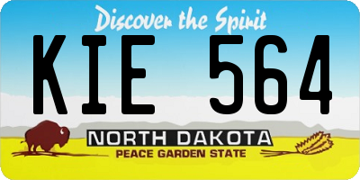 ND license plate KIE564