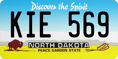 ND license plate KIE569