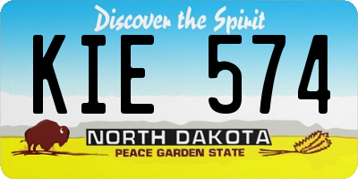 ND license plate KIE574