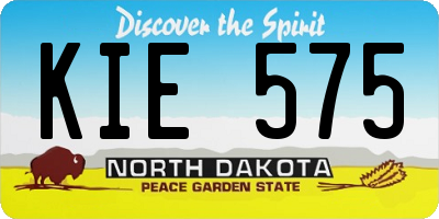 ND license plate KIE575