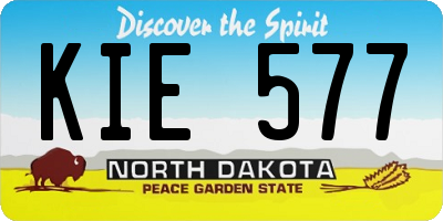 ND license plate KIE577