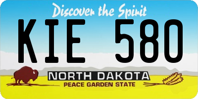ND license plate KIE580