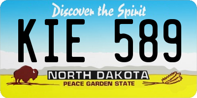 ND license plate KIE589