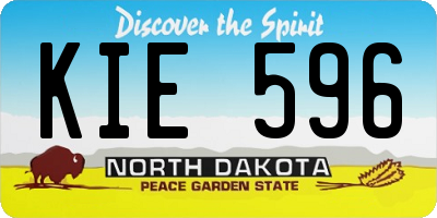 ND license plate KIE596