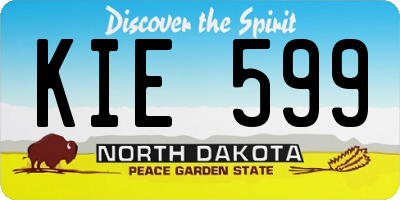 ND license plate KIE599