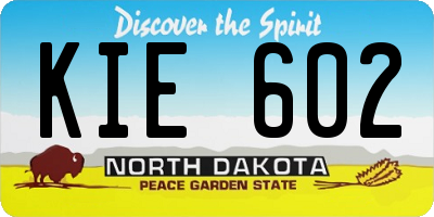 ND license plate KIE602